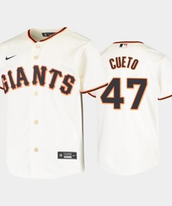 Youth San Francisco Giants 47 Johnny Cueto Cream Home Jersey - Robokeg