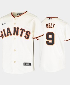 Youth San Francisco Giants 9 Brandon Belt Cream Home Jersey - Robokeg