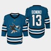 Youth San Jose Sharks Nick Bonino 13 Home 2022-23 Jersey Teal - Robokeg