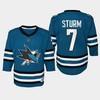 Youth San Jose Sharks Nico Sturm 7 Home 2022-23 Jersey Teal - Robokeg