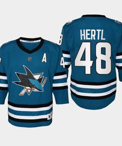 Youth San Jose Sharks Tomas Hertl 48 Home 2022-23 Jersey Teal - Robokeg
