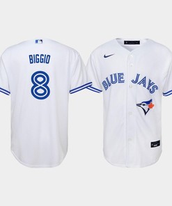 Youth Toronto Blue Jays Cavan Biggio 8 White Home Jersey - Robokeg