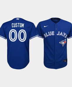 Youth Toronto Blue Jays Custom 00 Royal Alternate Jersey - Robokeg