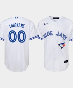 Youth Toronto Blue Jays Custom 00 White Home Jersey - Robokeg