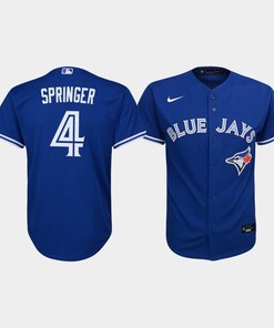 Youth Toronto Blue Jays George Springer 4 Royal Alternate Jersey - Robokeg