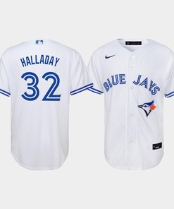 Youth Toronto Blue Jays Roy Halladay 32 White Home Jersey - Robokeg