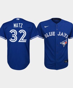 Youth Toronto Blue Jays Steven Matz 32 Royal Alternate Jersey - Robokeg