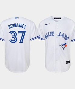 Youth Toronto Blue Jays Teoscar Hernandez 37 White Home Jersey - Robokeg