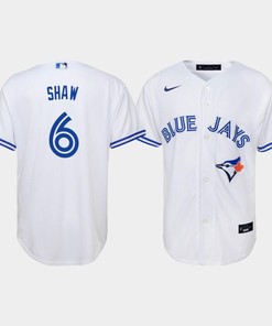 Youth Toronto Blue Jays Travis Shaw 6 White Home Jersey - Robokeg