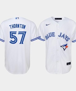 Youth Toronto Blue Jays Trent Thornton 57 White Home Jersey - Robokeg