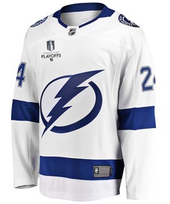 Zach Bogosian 24 Tampa Bay Lightning Stanley Cup 2023 Playoffs Patch Away Breakaway Men Jersey - White - Robokeg