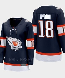 Zach Hyman 18 Edmonton Oilers 2022 Special Edition 2.0 Women Breakaway Player Retro Jersey Navy - Robokeg