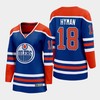 Zach Hyman 18 Edmonton Oilers 2022-23 Home Women Premier Breakaway Player Jersey Royal - Robokeg