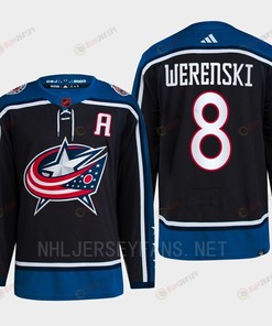 Zach Werenski 8 Reverse Retro 2.0 2022 Columbus Blue Jackets Navy Jersey Primegreen - Robokeg