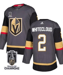 Zach Whitecloud 2 Vegas Golden Knights 2023 Stanley Cup Champions Patch Alternate Breakaway Jersey - Black - Robokeg