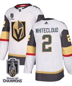 Zach Whitecloud 2 Vegas Golden Knights 2023 Stanley Cup Champions Patch Breakaway Jersey - White - Robokeg