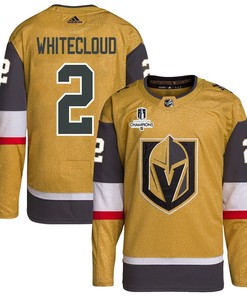 Zach Whitecloud 2 Vegas Golden Knights Stanley Cup 2023 Champions Patch Home Breakaway Men Jersey - Gold - Robokeg