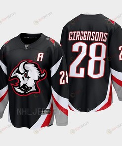Zemgus Girgensons 28 Buffalo Sabres 2022-23 Goathead Third Premier Breakaway Player Black Jersey - Robokeg